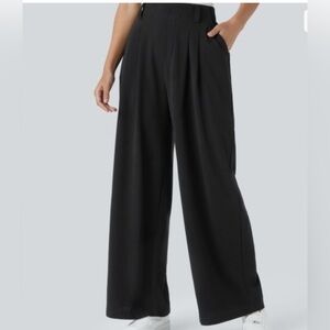 NWT HALARA 100% Cotton Women’s High Waisted Pleated Wide-Leg Pants Small